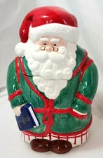 Vintage Sleepy Santa Christmas Cookie Jar MCE Sausalito CA Ceramic 11.5" Tall