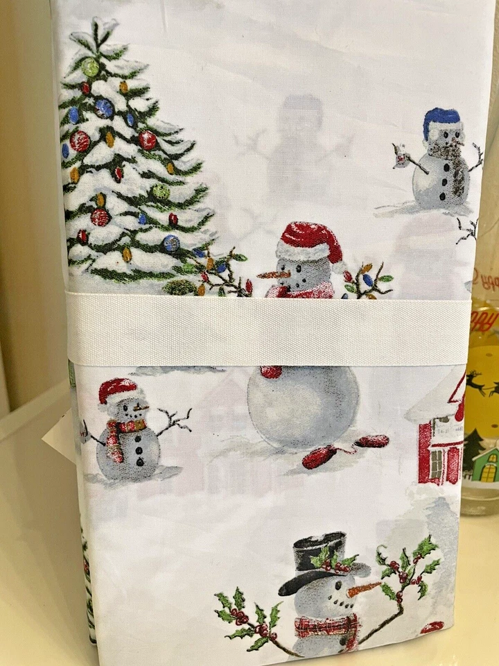 Pottery Barn Funda de Almohada Navidad Muñeco de Nieve Pueblo Vacaciones Santa Disney Niño SET h Foto 2 de 4