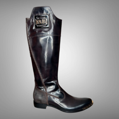 New Authentic Fabi Brown Women's Zippered Boots EU Size 37