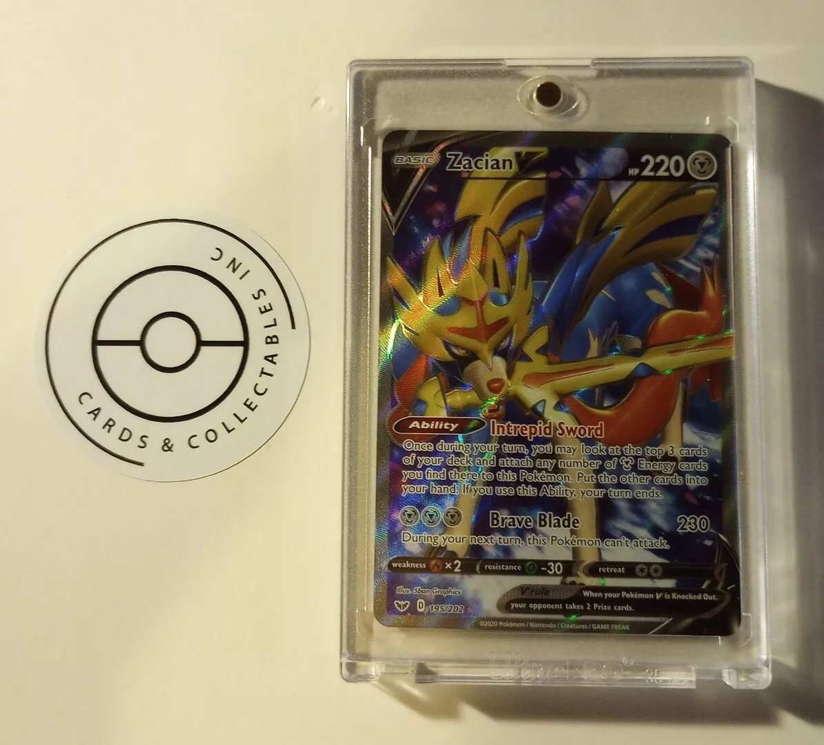 Zacian V 195/202 Full Art Holo Rare | 2020 Sword & Shield | Pokemon TCG