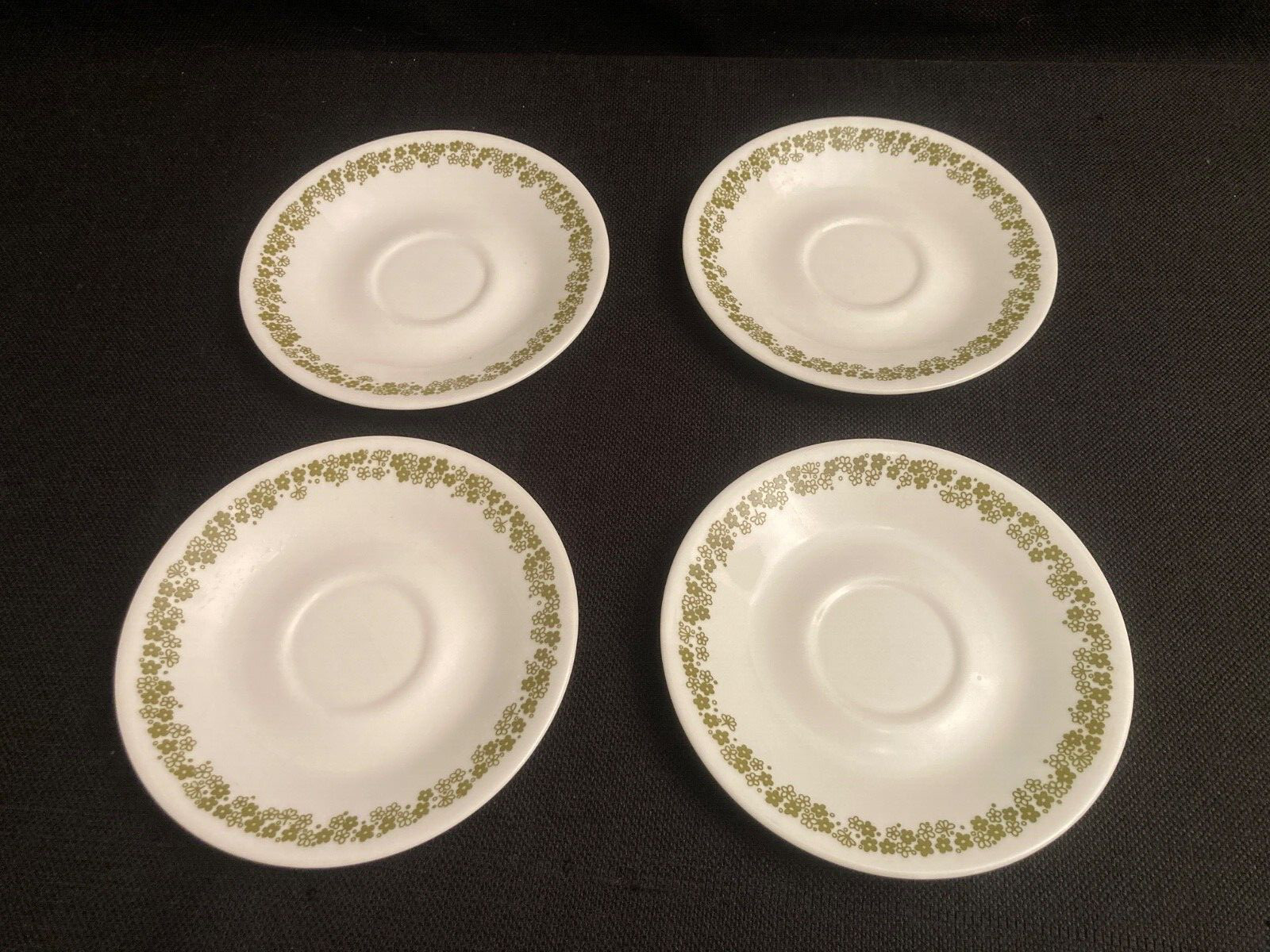 Vintage Corelle Corning Crazy Daisy Spring Blossom Saucers; 6 1/4