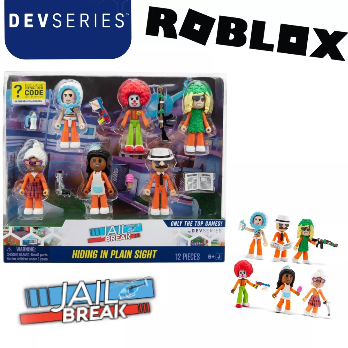 Roblox DEVSERIES Jailbreak Hiding In Plain Sight 6 Action Figures Virtual  Code