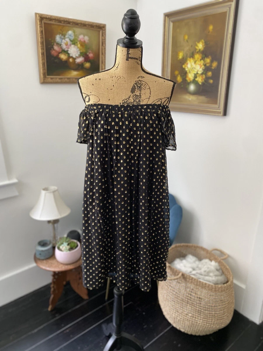 Black gold polka clearance dot dress