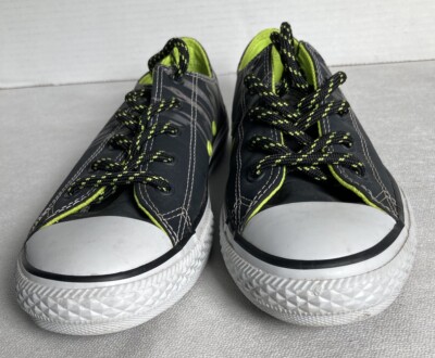 CONVERSE ALL STAR Sneaker Low Top Junior Size Shoe Black Gray Lime Green