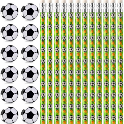 NEW Children's Football Pencils With Eraser For Home School Office Supplies