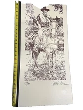 John Wayne Litho From True Grit Paul Blaine Henrie Unframed