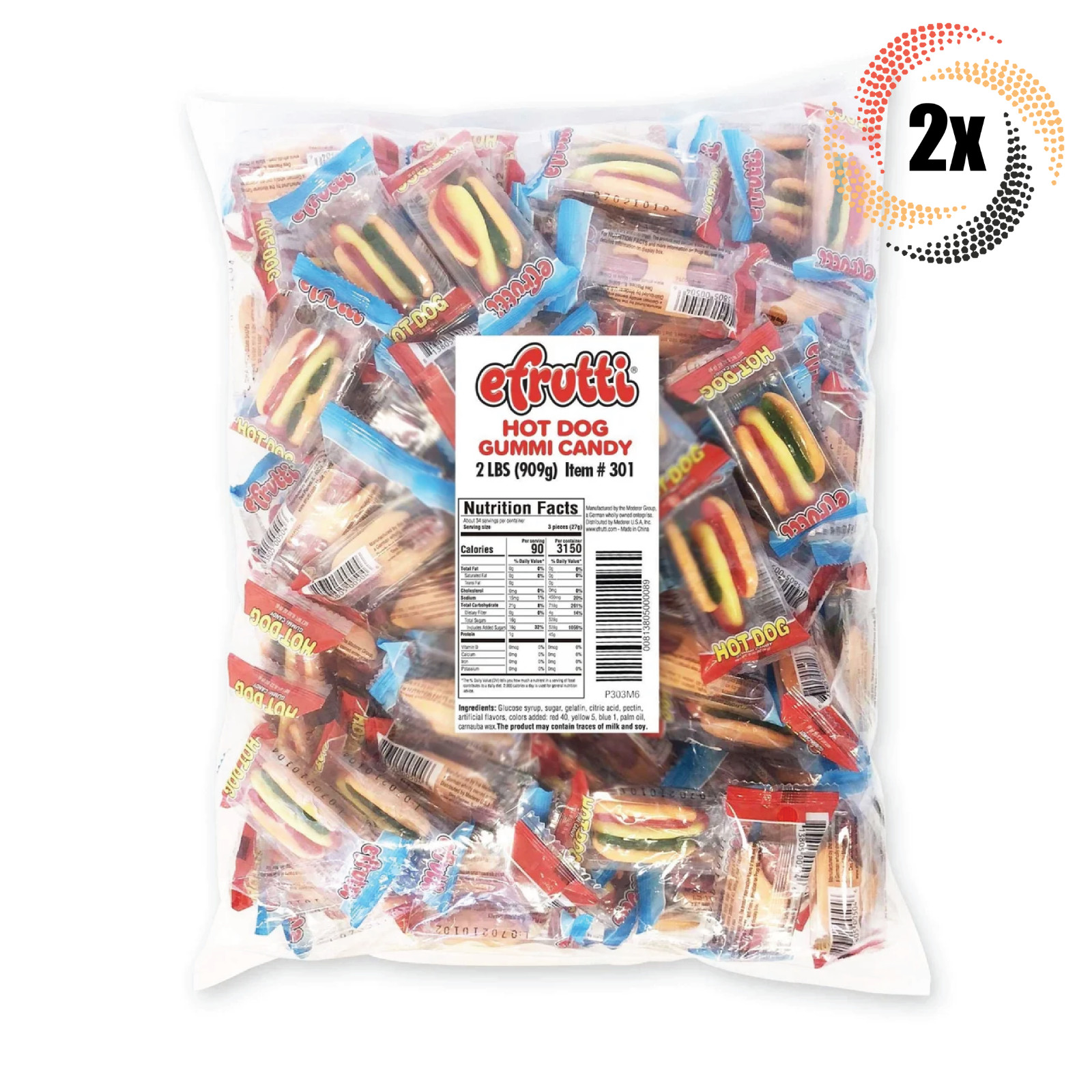 2 упаковки для хот-догов Efrutti Gummi Candy оптом | 101 упаковка в упаковке | 2 фунта