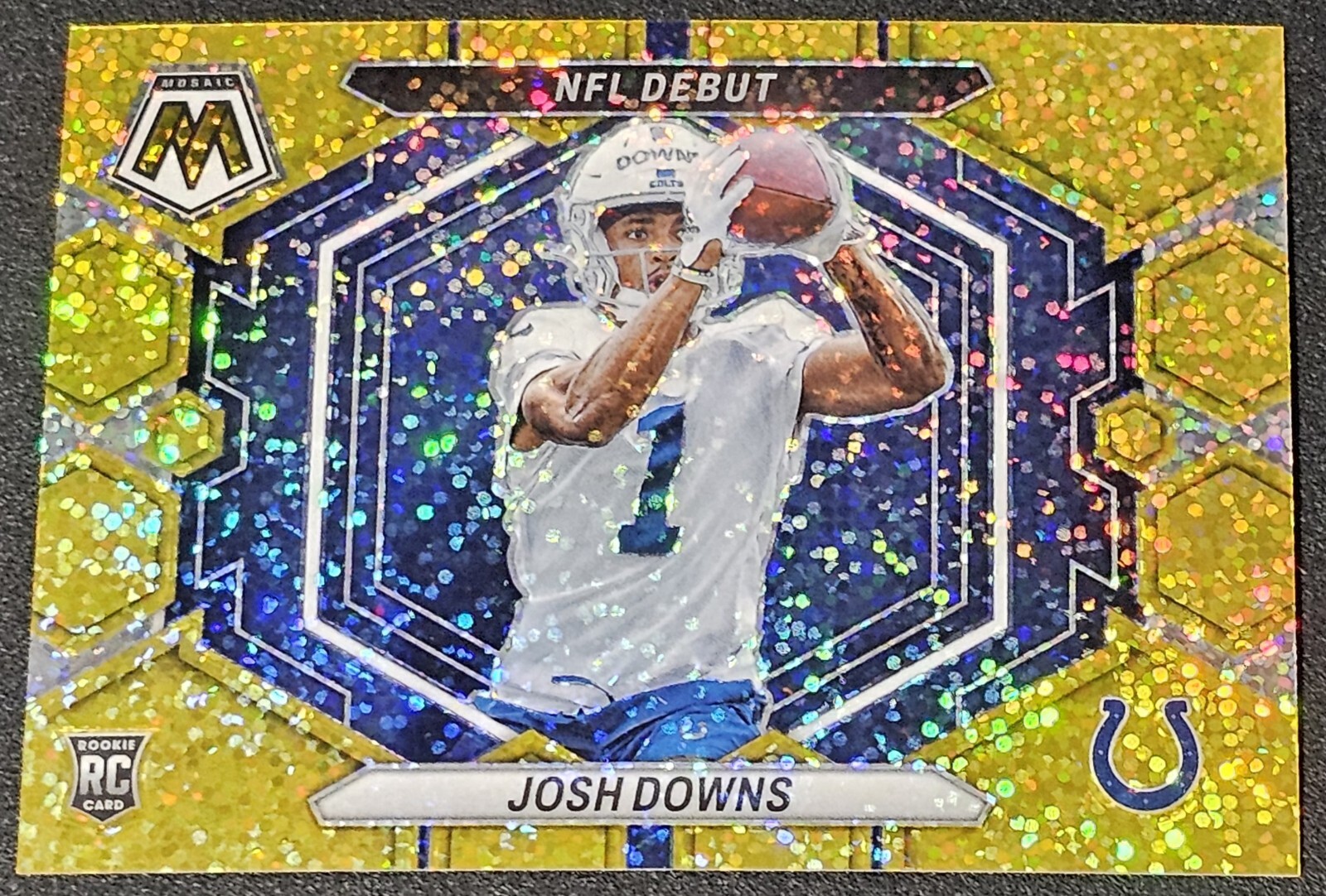 2023 Panini Mosaic Josh Downs NFL Debut Gold Sparkle /24 - #ND-15 - Colts