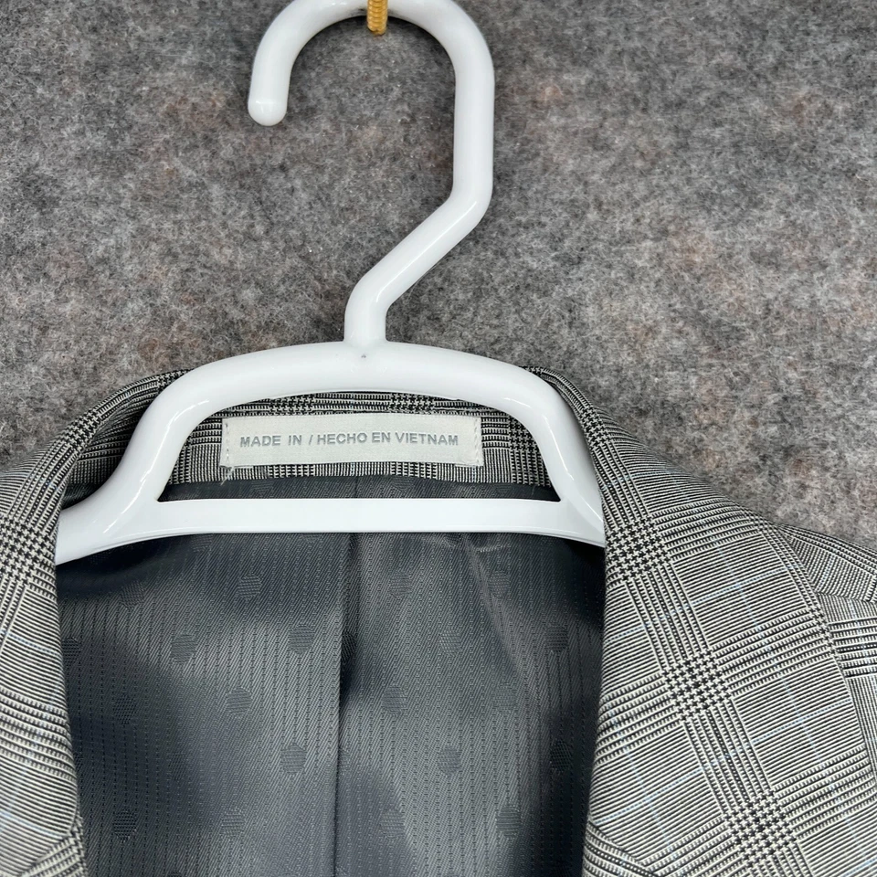 Blazer Perry Ellis Portafolio Hombre 40S Gris Ajuste Moderno Cuadros Príncipe de Gales Foto 3 de 4