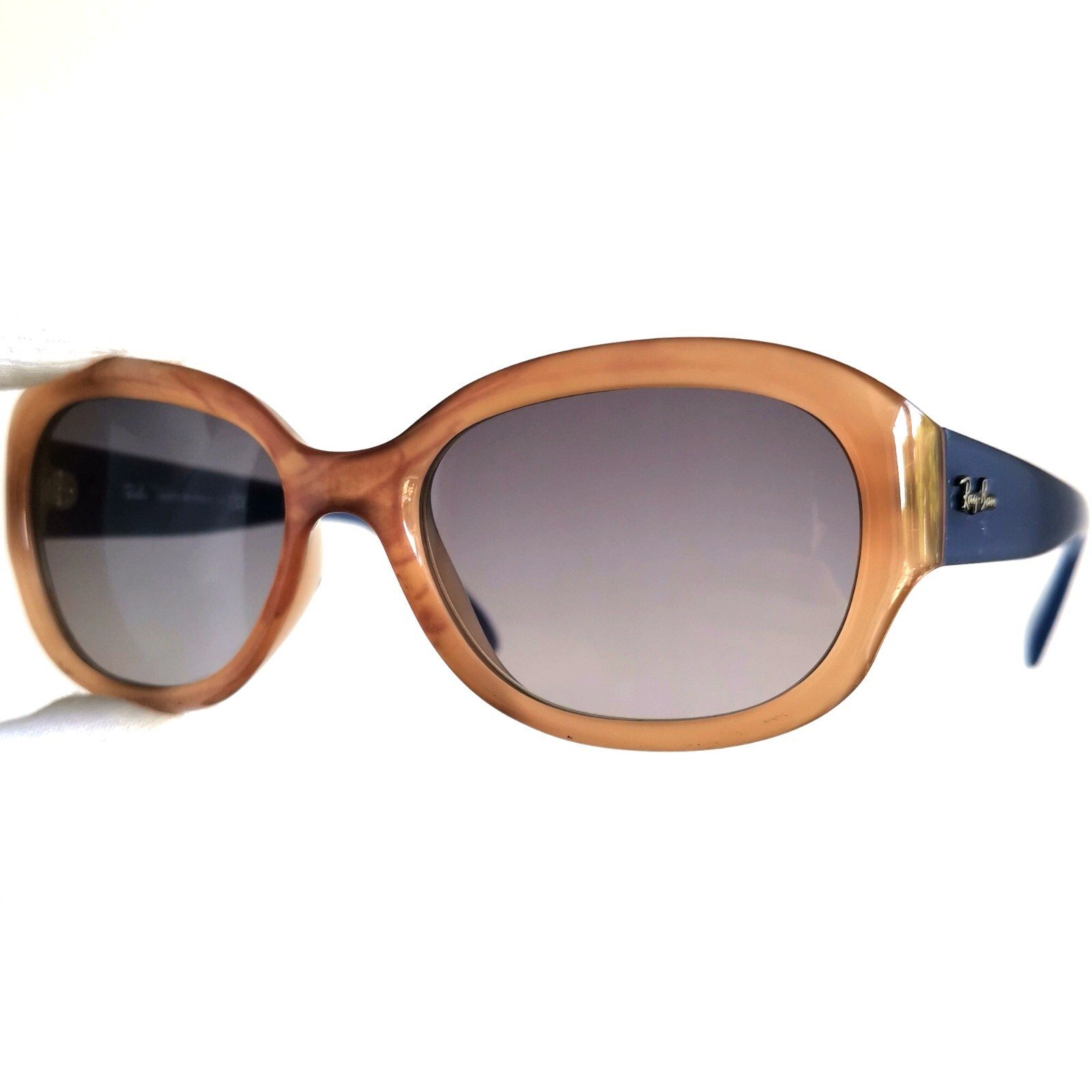 RAY BAN RB4198 6045/85 SUNGLASSES murble blue vintage square