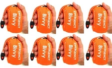 8 Pcs Emergency Sleeping Bag,Survival Bivvy Camping Sack Blanket Blanket Whistle