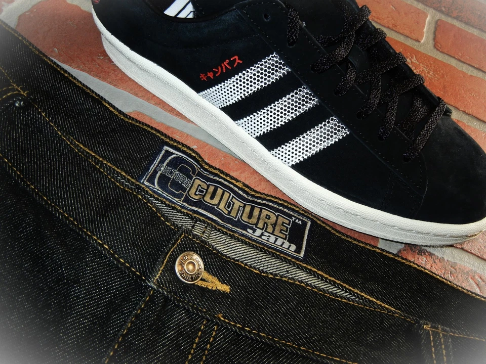 CULTURE Uncancelled JAM 1$T SKATE Vintage $TRAPS STREETWEAR Denim Shorts HIP HOP - Image 2 of 4