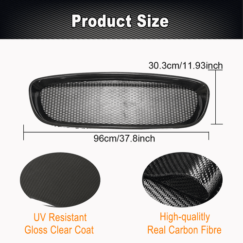 Fit For Jaguar F-type 2013-16 Real Carbon Fiber Front Bumper Grill Grille Frame  - Bild 8 von 13