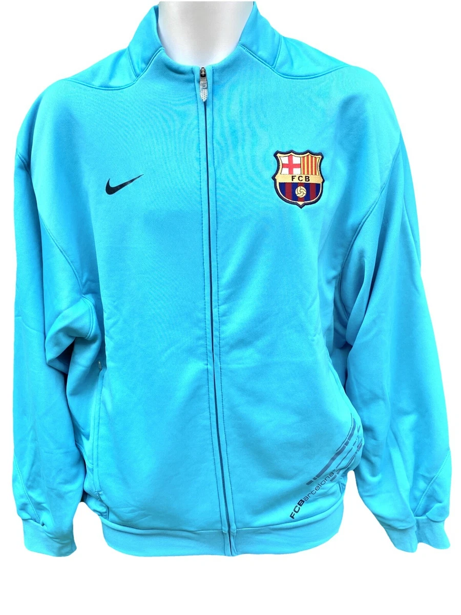 Tenslotte beschaving dubbellaag New NIKE Vintage BARCELONA Football Club TRACK TRACKSUIT JACKET Turquoise M  | eBay