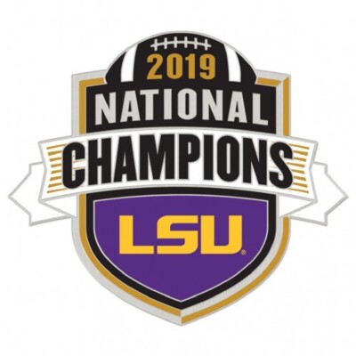 PIN NCAA LSU LOUSIANA STATE TIGERS 2019 NATIONAL CHAMPIONS FOOTBALL #MtlRk#3L#2L