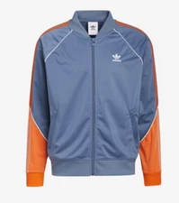 Adidas Originals Men Large Full Zip TRICOT SST Track Jacket  HI3003 Blue Orange 