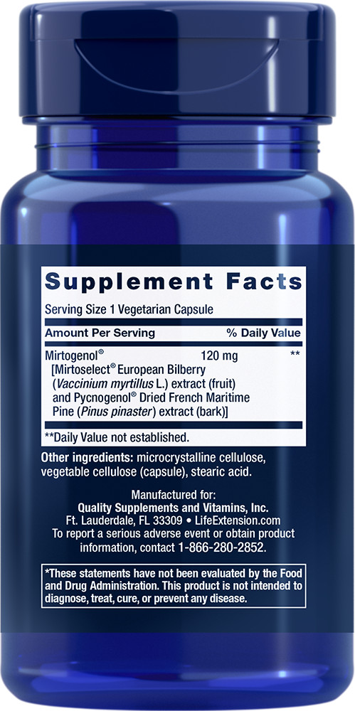 Eye Pressure Support W/ Mirtogenol 5X30Caps Life Extension Pycnogenol