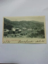 PRACTICE - STATION INTERIOR - RARE POSTCARD VG. 1902 WITH 2 CENTS. FLORAL