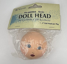 Pre-Painted Resin Doll Head 2" Wangs International BQ565F Girl Blue Eyes