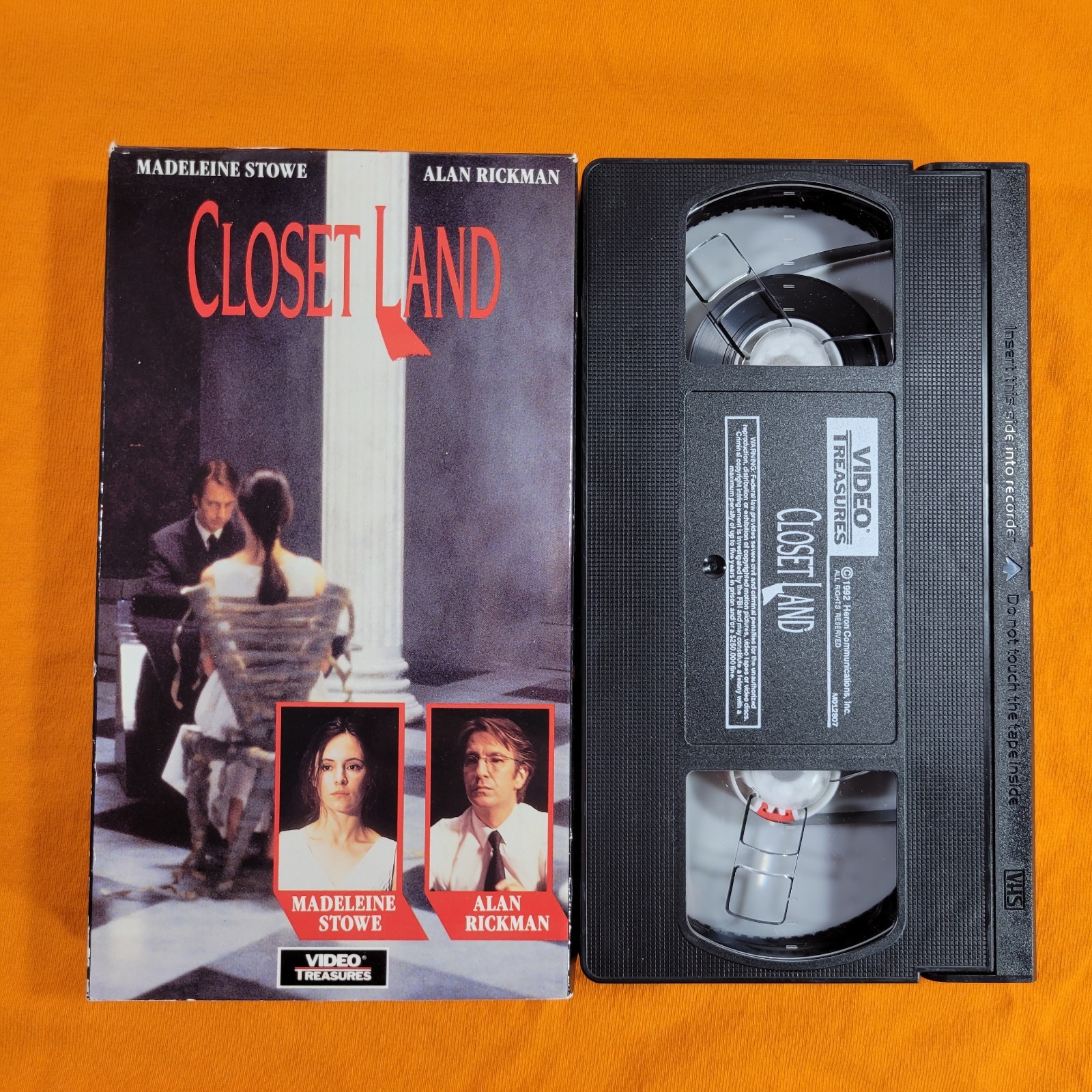 Closet Land VHS Tape 1991 Thriller Drama Movie 1992 Video Treasures Alan Rickman