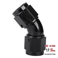Female to Female Flare 45 Degree Swivel Full flow Coupler 6AN Black - 45 Degree