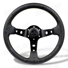 13'' Black Deep Dish Car Racing Drift Race Sport Vertex Steering Wheel Universal