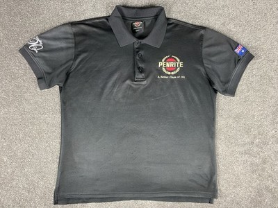 Penrite Polo Shirt Mens Small Black Short Sleeve Motorsport Celebrating 90 Years