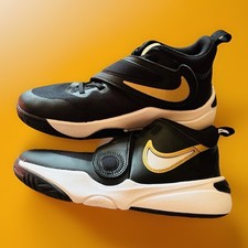 Nike Team Hustle Youth Size 7Y Black Gold Youth Kids Sneakers for Christmas
