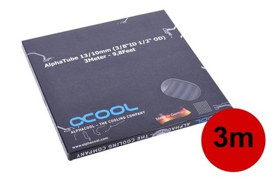 (6,30 EUR/m) Alphacool Schlauch AlphaTube HF 13/10 (3/8''ID) - UV Schwarz 3m