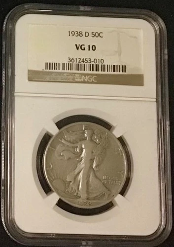 1938-D NGC VG10 WALKING LIBERTY HALF DOLLAR KEY DATE