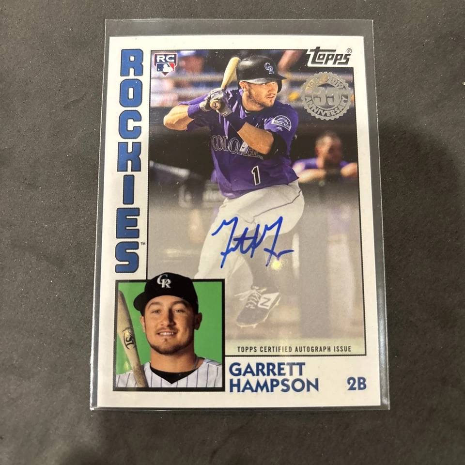  2019 Topps Update GARRETT HAMPSON RC 1984 Topps Auto AUTOGRAPH -ROCKIES- 84A-GH - Image 4 of 4
