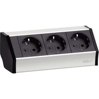 Steckdosenelement Evoline V-Dock 3X Steckdose, Silber/Schwarz