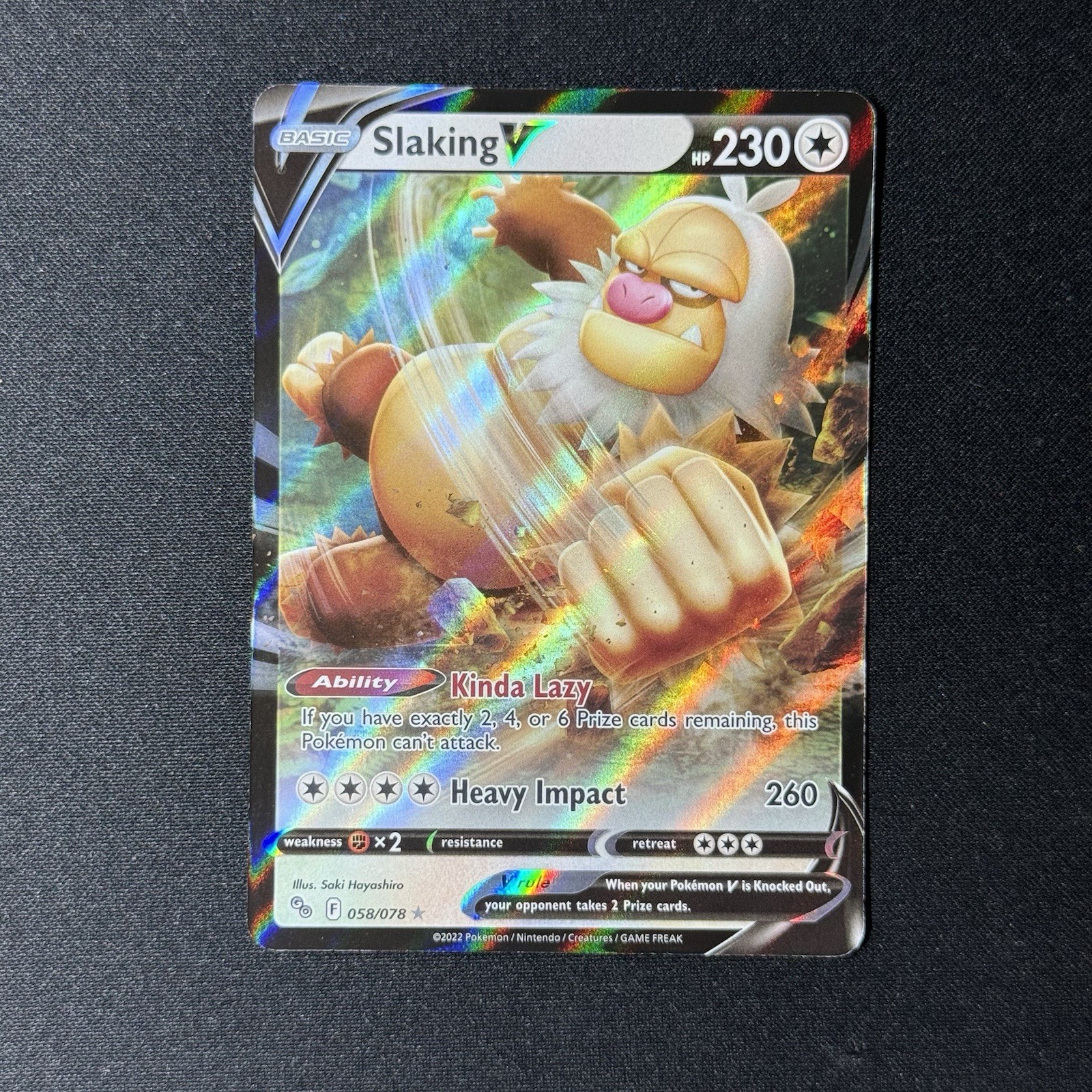 Slaking V 058/078 Pokemon GO Holo Ultra Rare NM