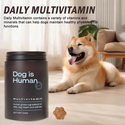 D0G Is Human Daily Multivitamin Dog Health Wellness Chicken Flavor 60 Pcs ^
