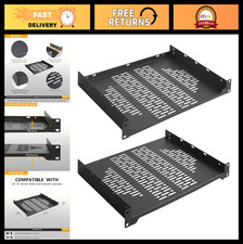 2 PCS 12  Vented Rack Shelves for 19" Network Racks  Cabinets, 1U Mount Tray