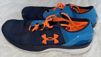 UNDER ARMOUR SpeedForm Apollo 2 Blue/Orange Youth Size 6 Sneakers EUC