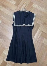 Women Doen Collared Contrasting Tank Short Mini Dress Black