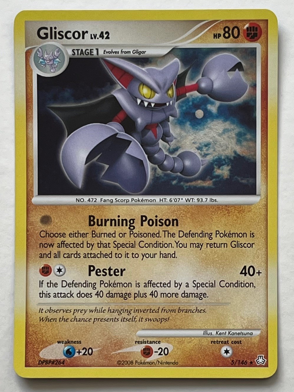 Pokémon TCG Gliscor Holo Rare (5/146) Legends Awakened 2008 - NM/LP