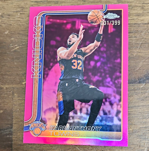 Topps 2024-25 Topps Chrome Karl-Anthony Towns Knicks #21 Pink 031/399