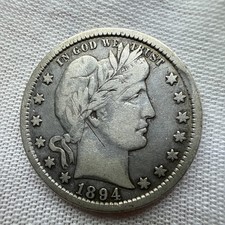 1894-O BARBER QUARTER - Silver - Sharp Details  