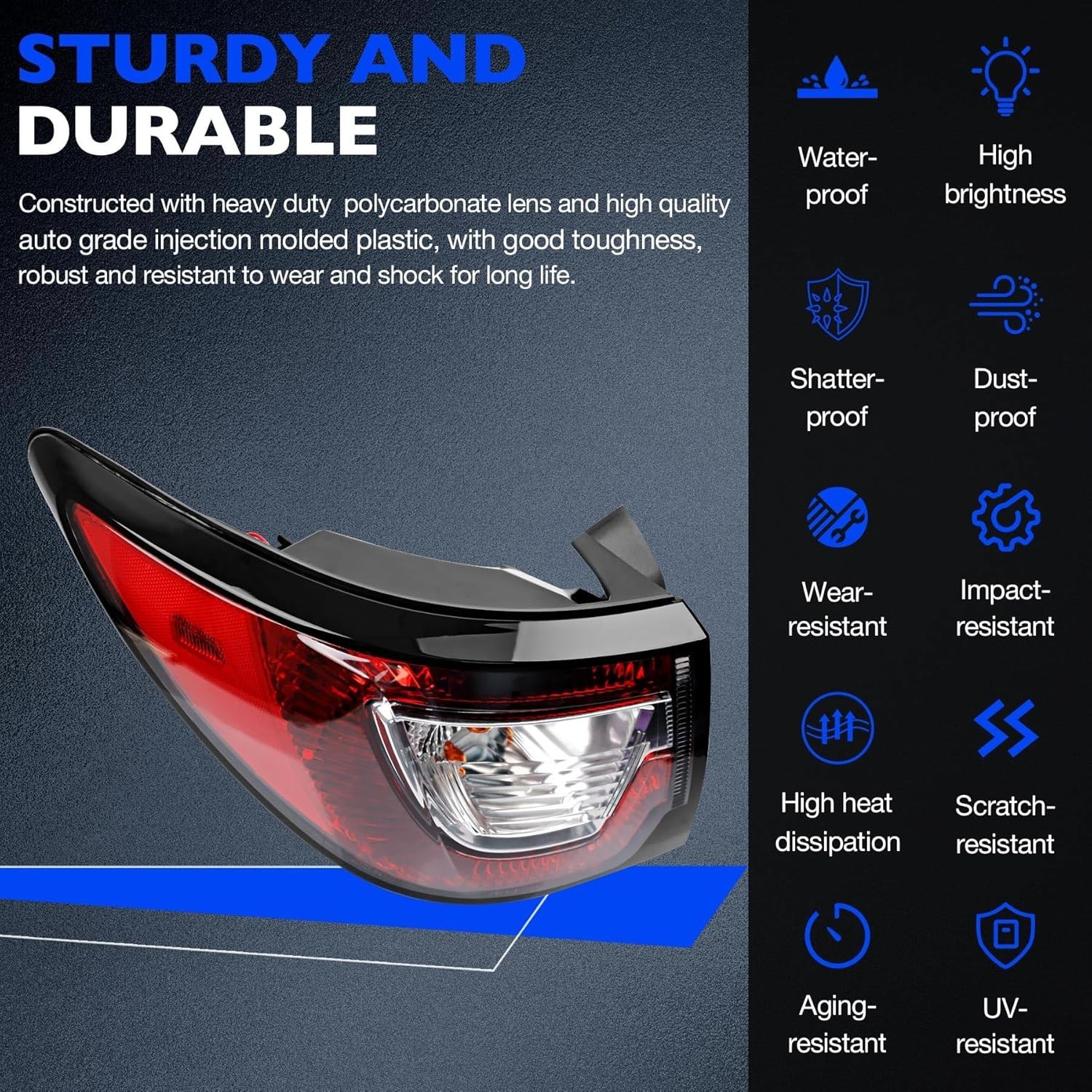 Taillights Brake Tail Light Compatible with 2013-2017 Traverse LS LT LTZ Base