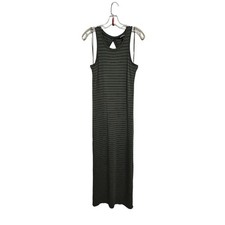 Express Dress Women S Green Striped Maxi Racerback Keyhole Sleeveless Casual