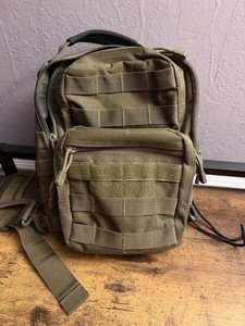 Green Tactical MOLLE Sling Backpack 10L Nylon Zip, Padded Strap, 11" Laptop