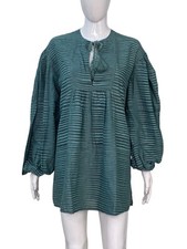 Ulla Johnson Womens Striped Balloon Sleeves Oversize Cotton Short Mini Dress M 6