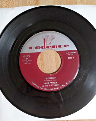 Link Ray & His Ray Men Rumble/ The Swag Cadence 1347 VG+ Rockabilly