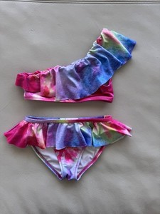 STELLA COVE McCartney Colorful Tie Dye One Shoulder Girl's Bikini Swimsuit 4-5
