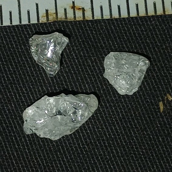 Clear Rough Mineral Specimens for Faceting, Lot of 3, Approx. 1-2 Inches