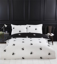 Schwarze Spinne Gothic Halloween Wende Bettdecke Quilt Cover Set Bettwäsche