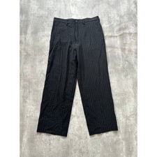 LQ Wool Stripe Slacks Black 8 9 Parts Length Yoji Yamamoto Rare