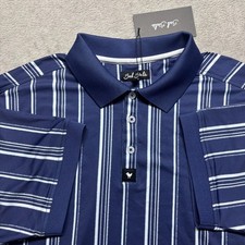 NWT Bad Birdie Mens XL Ridge Polo Short Sleeve Golf Winning Streak Cobalt 78